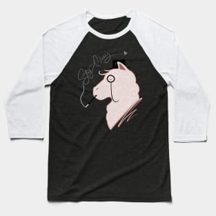 Funny Llama With Class, Tophat & Monocle Cute Lama Baseball T-Shirt